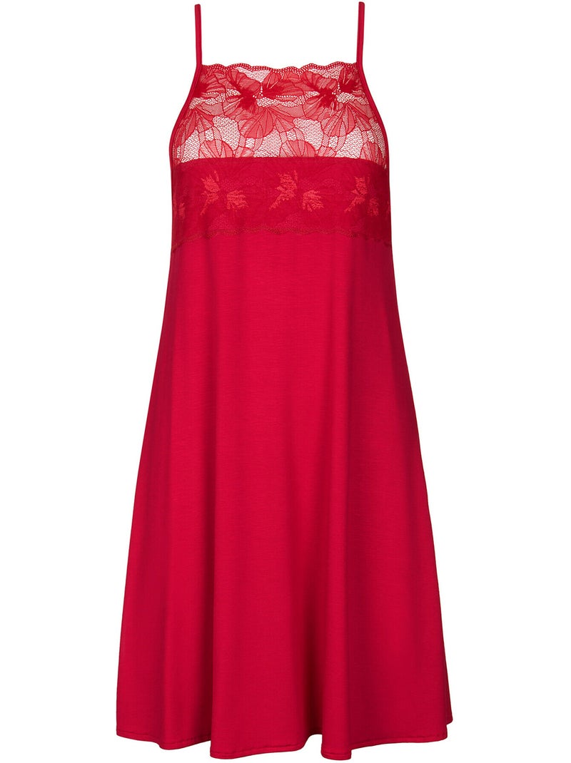 Babydoll met dunne bandjes sympathy Rood - Kiabi