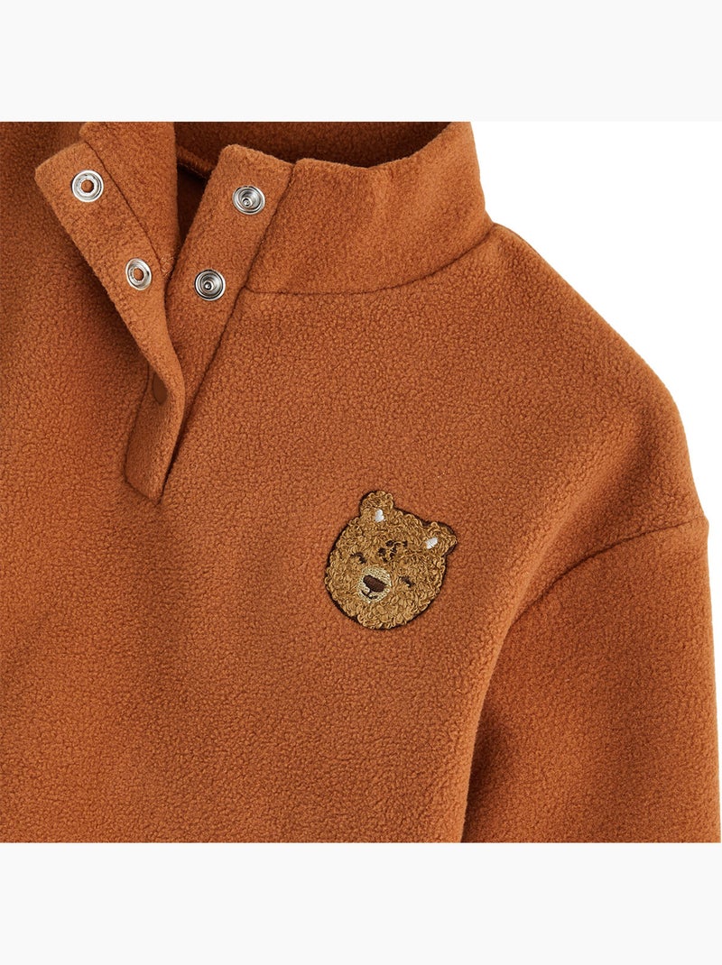 Babyfleece sweatshirt moka Bruin - Kiabi