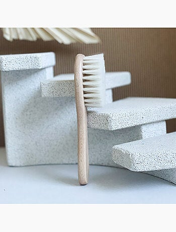Babyhaarsborstel geitenharen houten handvat