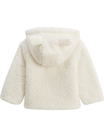 Babyjasje met capuchon en ritssluiting van sherpa-fleece, Chou bunny