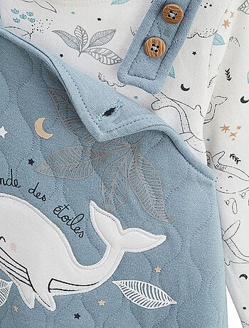 Babyjumpsuit van gewatteerd katoen en petite balade t-shirt
