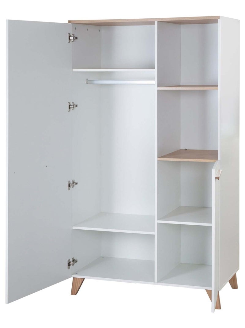 Babykast met 2 deuren en 2 vakken - roba 'leon' Wit/Hout - Kiabi