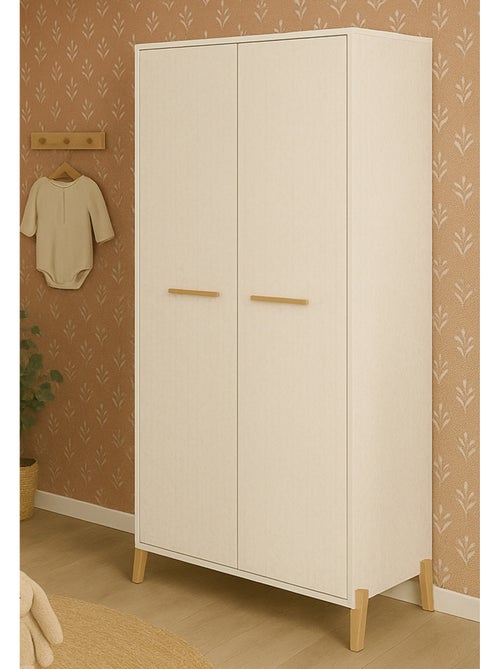 Babykast met 2 deuren op witte houten poten - Kiabi Babykast met 2 deuren op witte houten poten - Kiabi