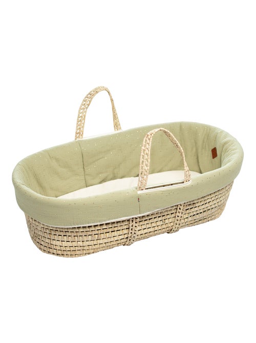 Babymand met matras, dekbed en fitted sheet, gouden stipjes - Kiabi