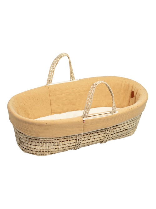 Babymand met matras, dekbed en fitted sheet, gouden stipjes - Kiabi