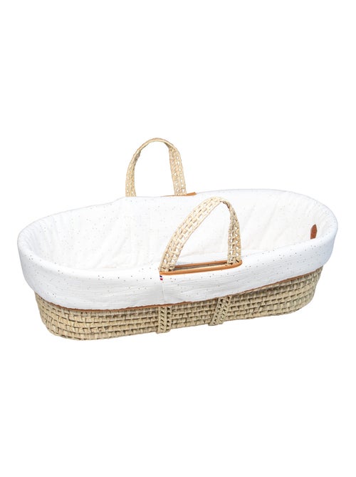 Babymand met matras, dekbed en fitted sheet, gouden stipjes - Kiabi
