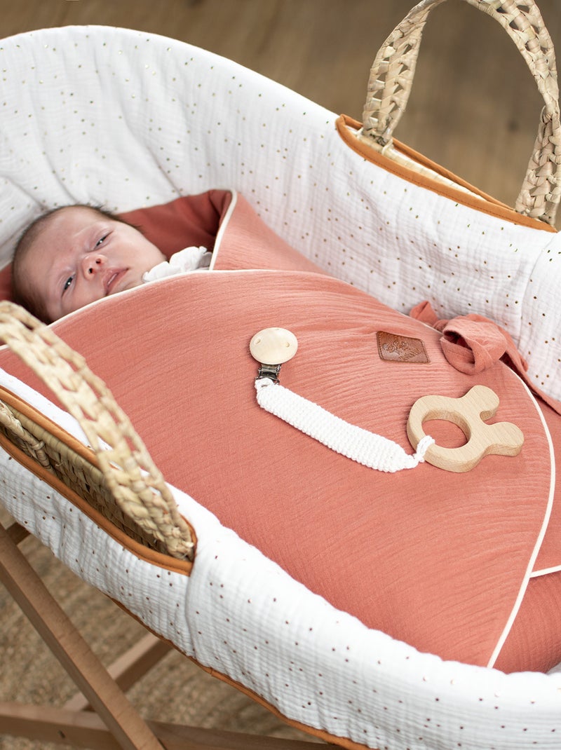 Babymand met matras, dekbed en fitted sheet, gouden stipjes Wit Goudkleurig - Kiabi