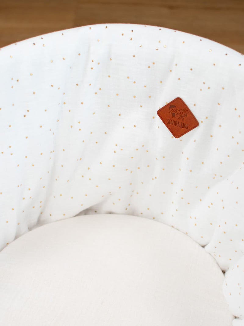 Babymand met matras, dekbed en fitted sheet, gouden stipjes Wit Goudkleurig - Kiabi