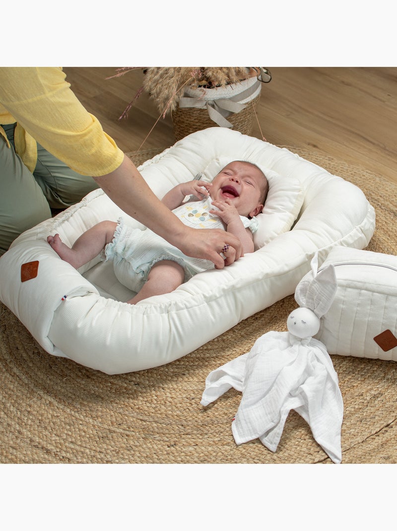 Babynest verkleiner van bed in katoenen mousseline Ecru - Kiabi