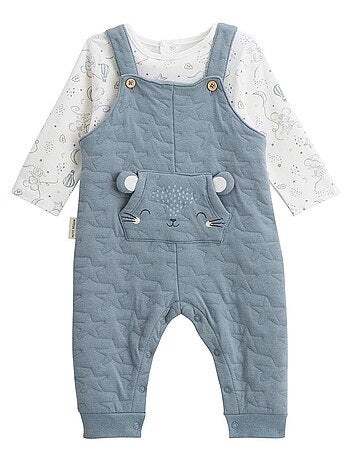 Babyoveralls set van gewatteerd katoen en een rêverie t-shirt.