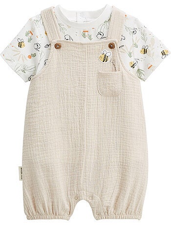 Babyoveralls set van katoenen gaas en eden t-shirt