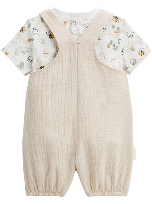 Babyoveralls set van katoenen gaas en Eden T-shirt - Kiabi