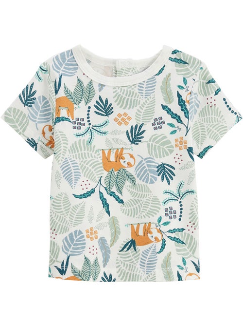 Babyoveralls set van katoenen gaas en een Adventurer T-shirt. - Kiabi