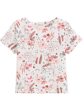 Babyoveralls set van katoenen gaas en petit safari t-shirt