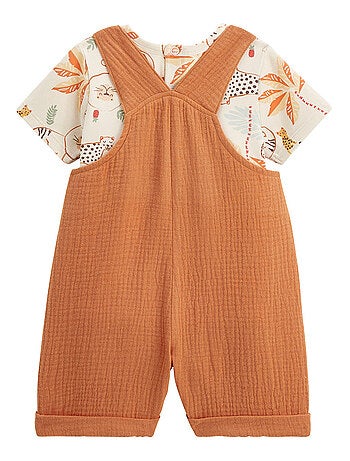 Babyoveralls set van katoenen gaas en Tango T-shirt