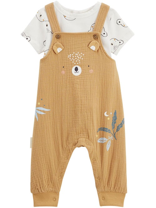 Babyoveralls set van wafelgebreid katoen en Mini Dream T-shirt - Kiabi
