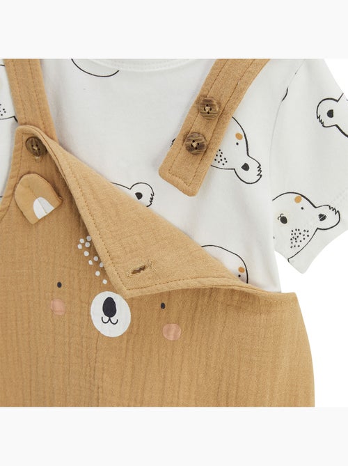 Babyoveralls set van wafelgebreid katoen en Mini Dream T-shirt - Kiabi