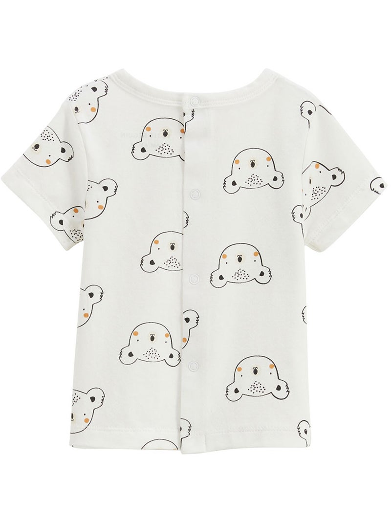 Babyoveralls set van wafelgebreid katoen en Mini Dream T-shirt Mosterd - Kiabi