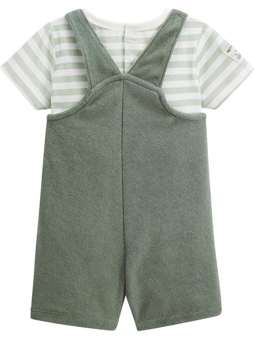 Babyoveralls van badstof en een grappig Crocro T-shirt set - Kiabi