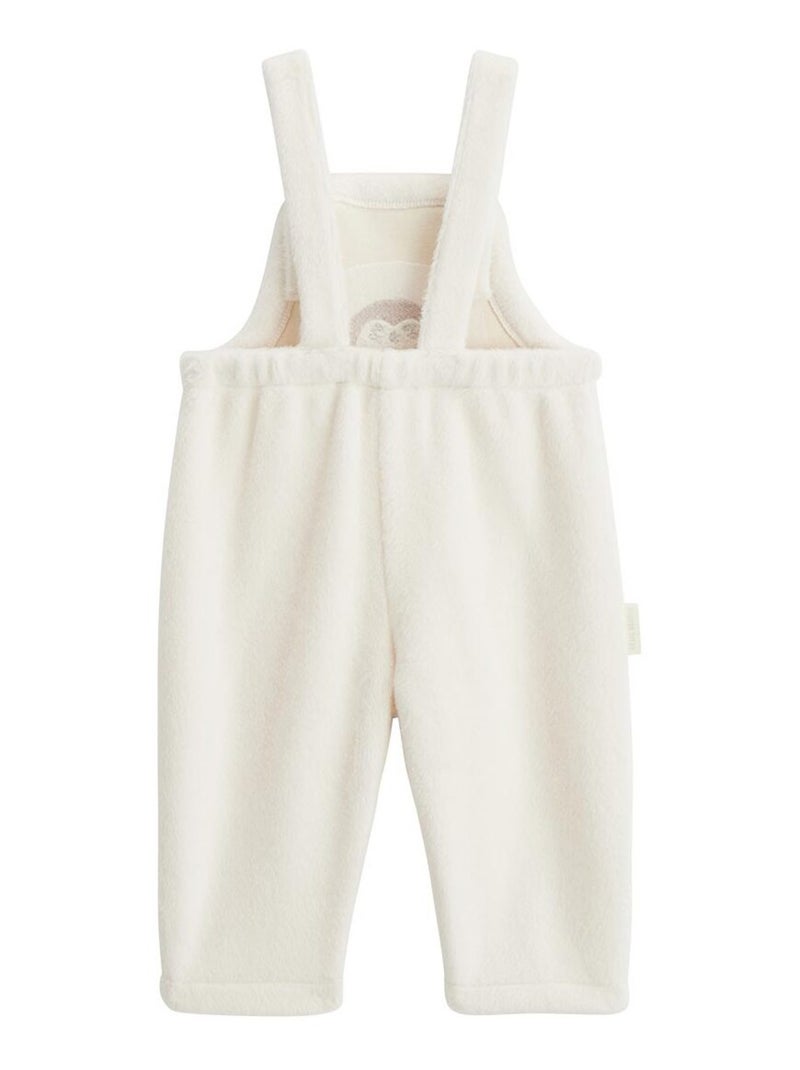 Babyoveralls van ultrawarm fleece, een stortvloed aan kusjes. Ecru - Kiabi
