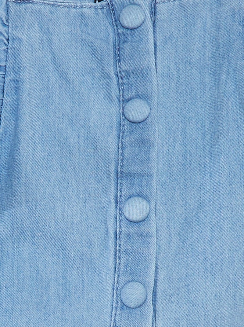 Babypakje van spijkerstof met ruchebandjes BLAUW - Kiabi