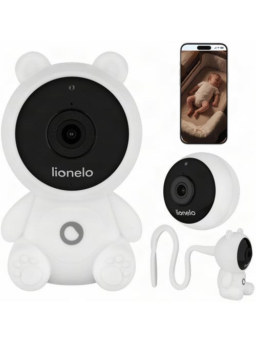 Babyphone vidéo lionelo babyline 2.0 - wifi - audio bidirectionnel - vision nocturne - berceuses - Kiabi