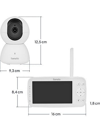 Babyphone vidéo LIONELO Babyline 8.4 - Moniteur - Application mobile - Portee 300 m