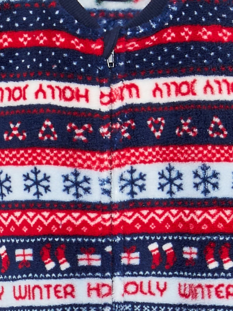 Babypyjama 'Kerst' van fleece Blauw - Kiabi