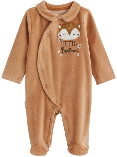 Babypyjama van corduroy in karamelkleur - Kiabi