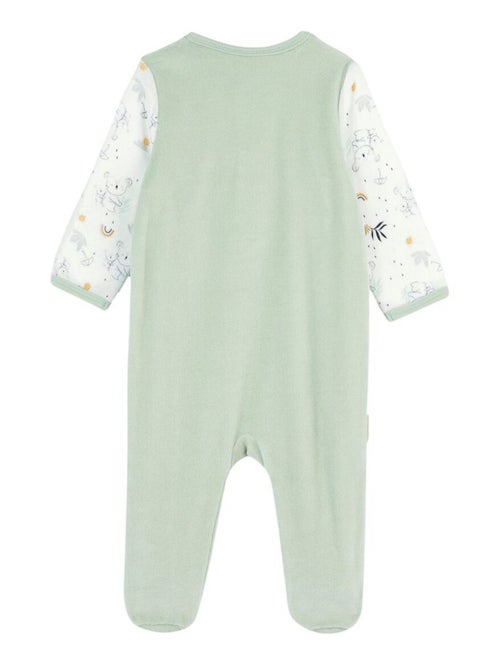 Babypyjama van fluweel met brugopening - Kiabi