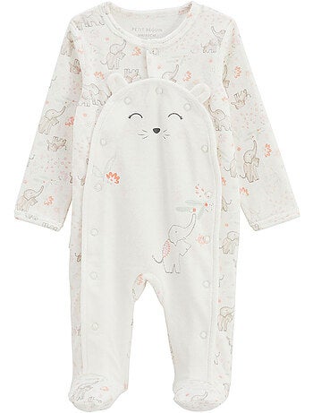 Babypyjama van fluweel met een brugsluiting, badian