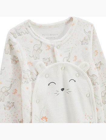 Babypyjama van fluweel met een brugsluiting, badian