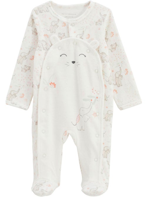 Babypyjama van fluweel met een brugsluiting, Badian - Kiabi