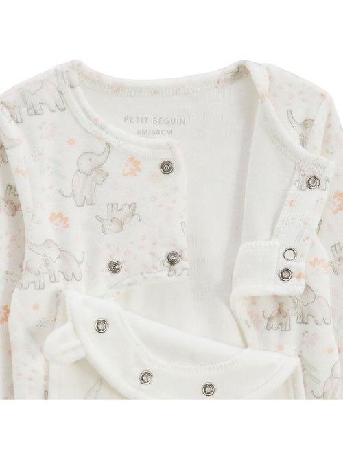 Babypyjama van fluweel met een brugsluiting, Badian - Kiabi