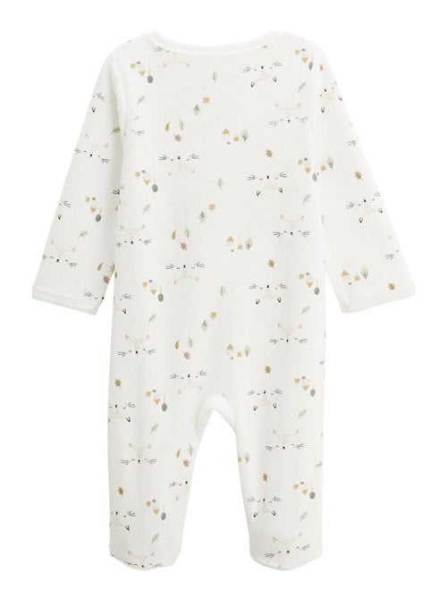 Babypyjama van fluweel met een brugsluiting. Kusjes. - Kiabi