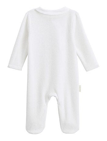 Babypyjama van parelfluweel met overslagopening