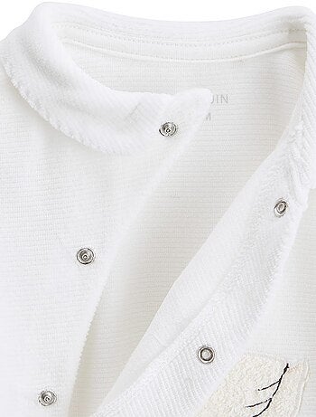 Babypyjama van parelfluweel met overslagopening
