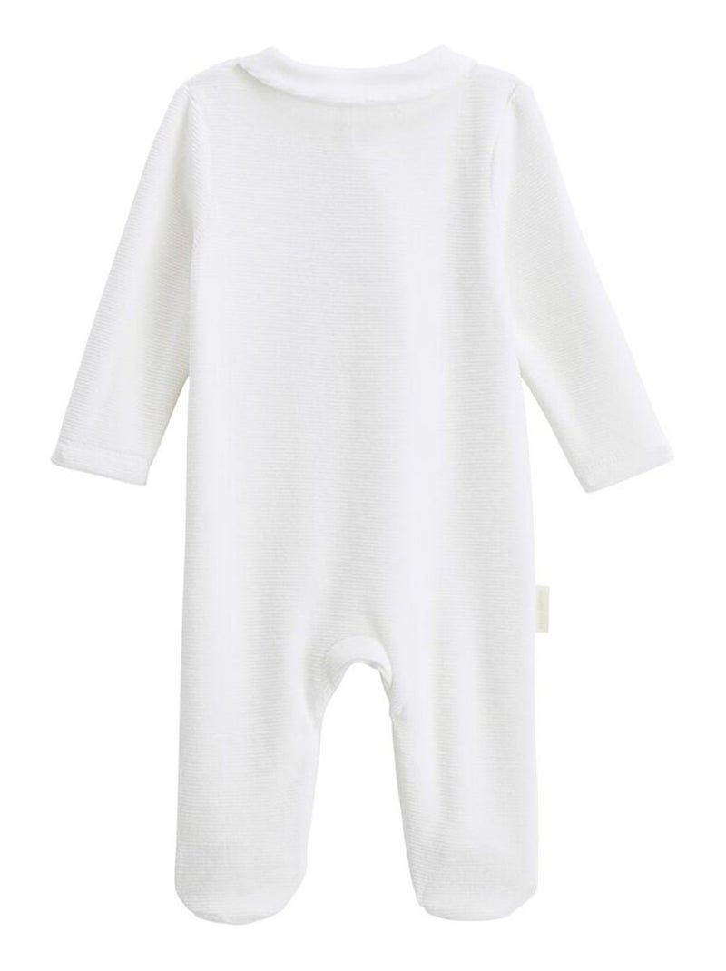 Babypyjama van parelfluweel met overslagopening Ecru - Kiabi