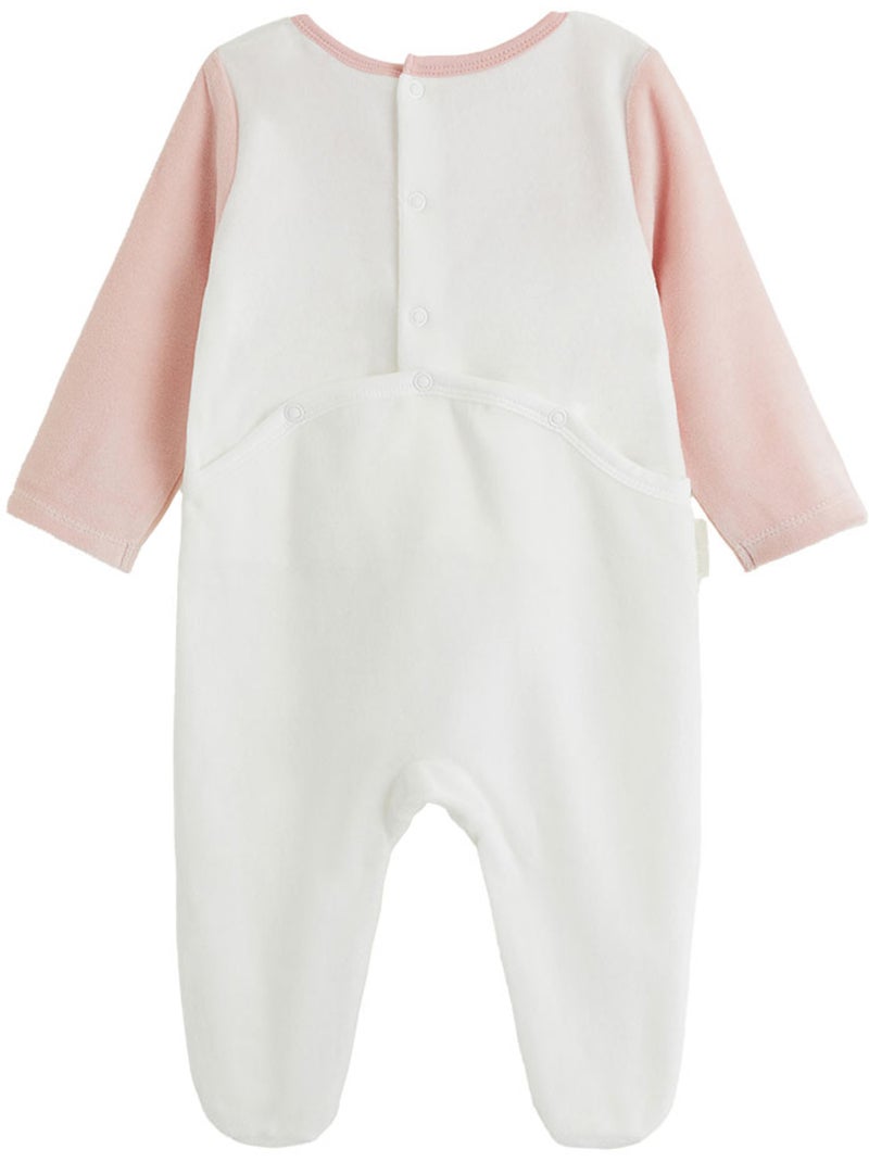 Babypyjama van velours cléo Roze - Kiabi