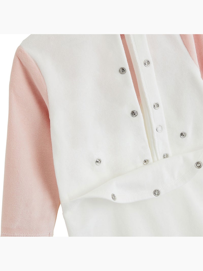 Babypyjama van velours cléo Roze - Kiabi