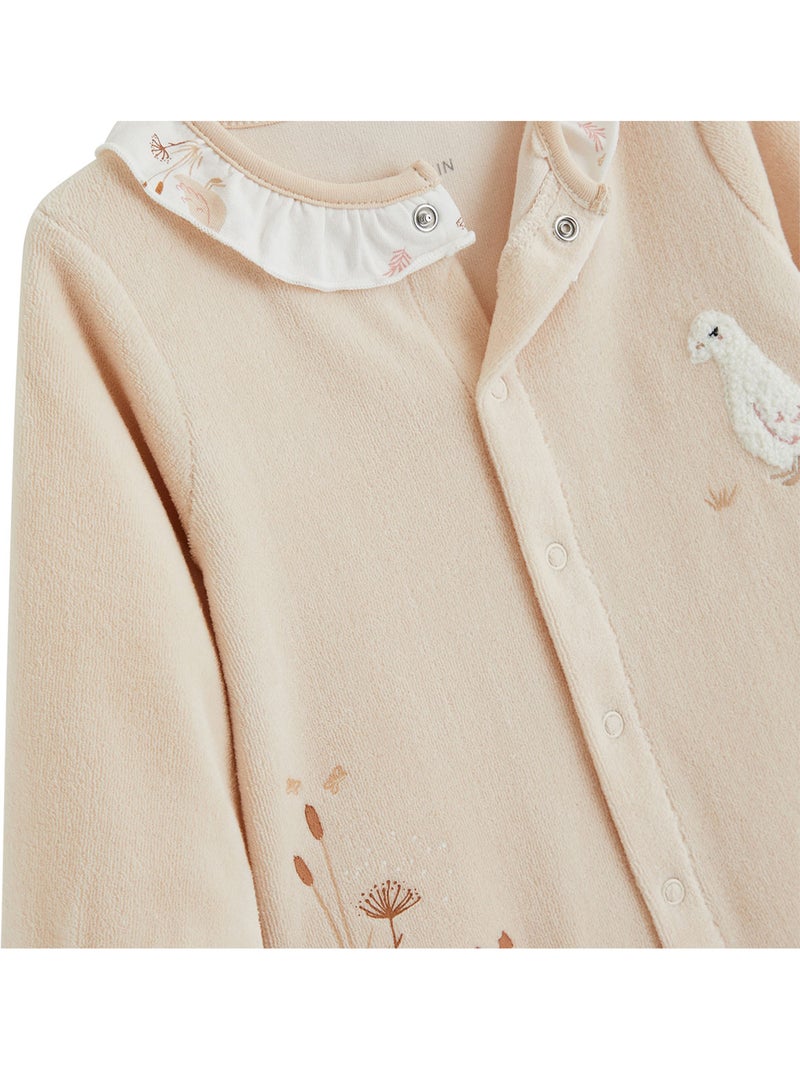 Babypyjama van velours margot Roze - Kiabi