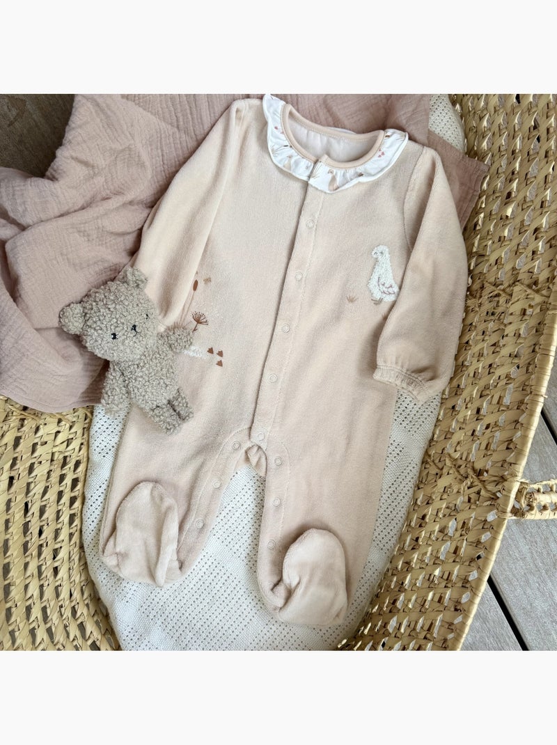 Babypyjama van velours margot Roze - Kiabi