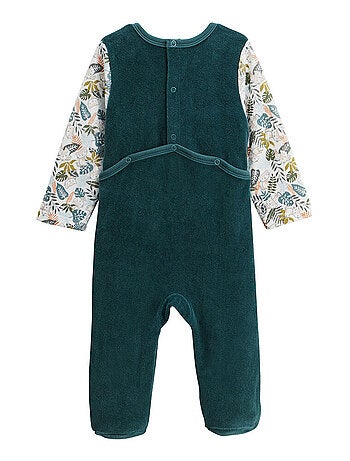 Babypyjama van velours met baldakijn