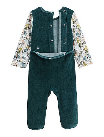 Babypyjama van velours met baldakijn