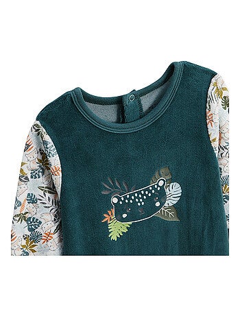 Babypyjama van velours met baldakijn