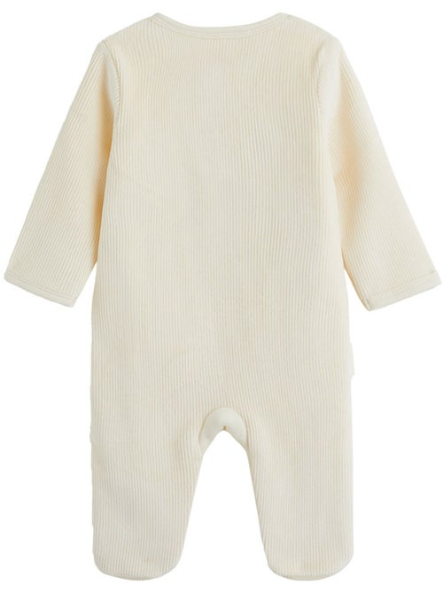 Babypyjama van velours met brugopening sneeuwvlok - Kiabi