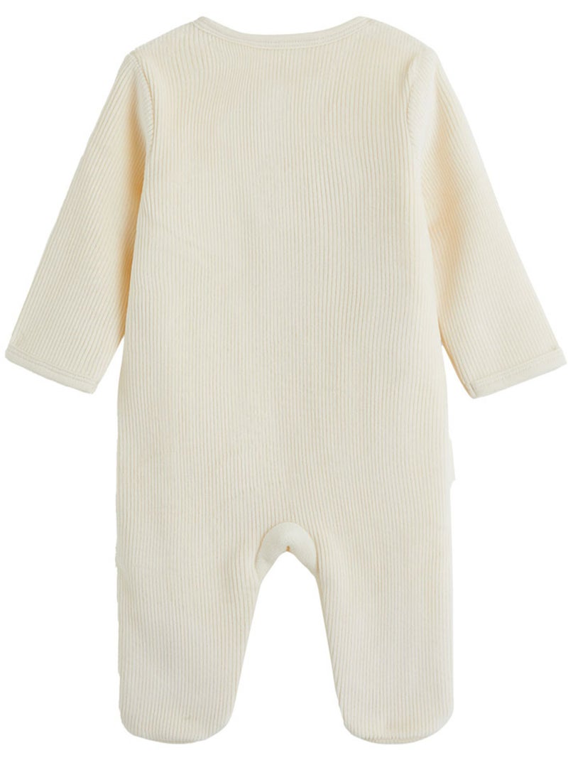 Babypyjama van velours met brugopening sneeuwvlok Ecru - Kiabi