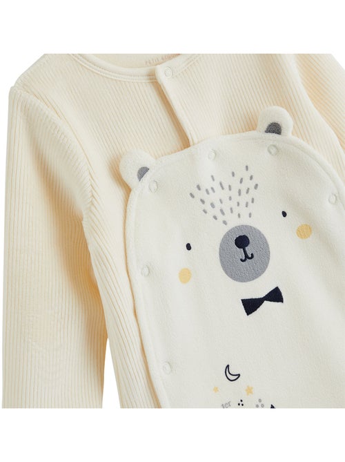 Babypyjama van velours met brugopening sneeuwvlok - Kiabi