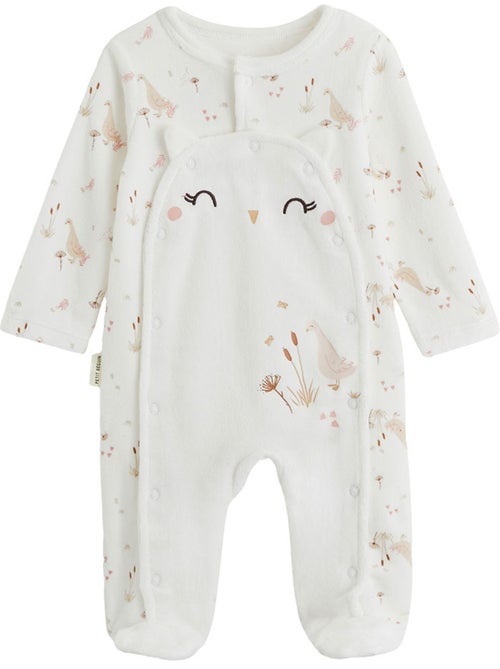 Babypyjama van velours met klepopening margot - Kiabi