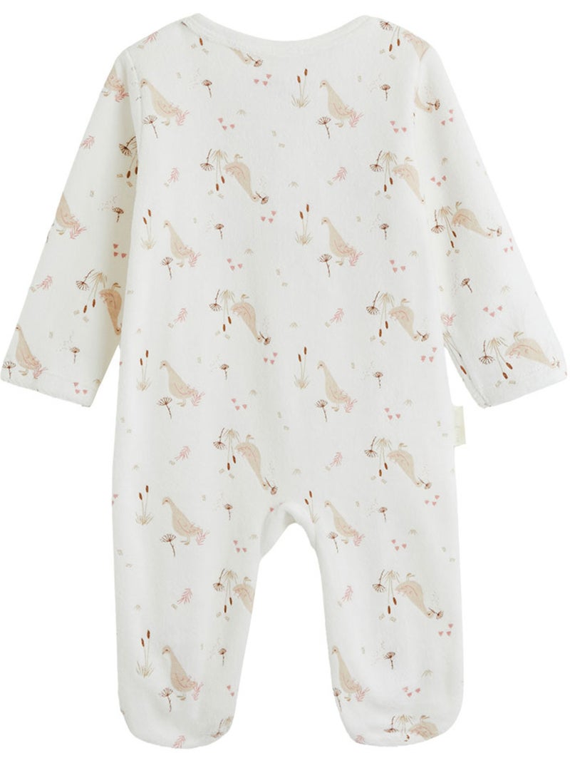 Babypyjama van velours met klepopening margot Ecru - Kiabi